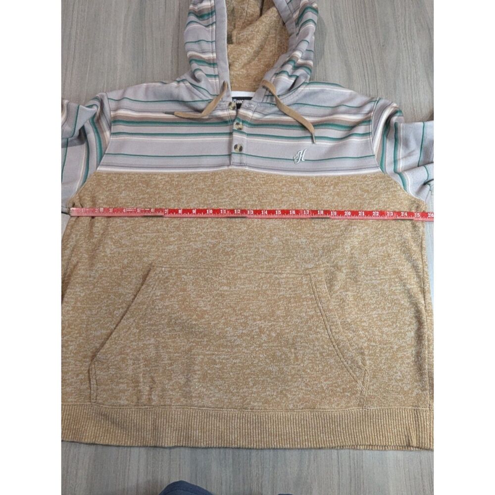 Hooey Striped Plush Sherpa Fleece Pullover Hoodie Tan Western Serape Ladies XL - Picture 5 of 10